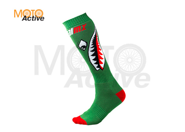 Носки для мотокросса детские Pro Mx Bomber, зелено-красные